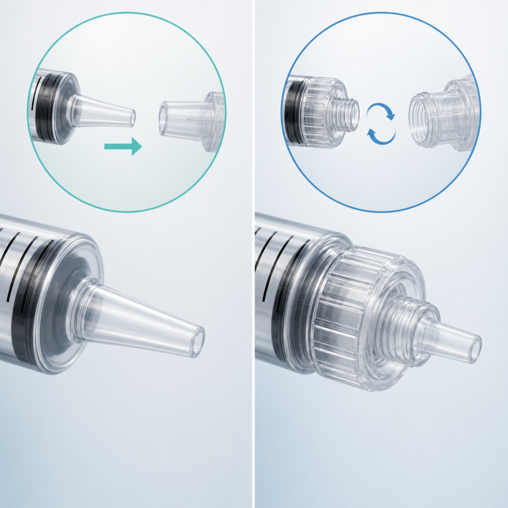 Luer lock versus luer slip tip comparison