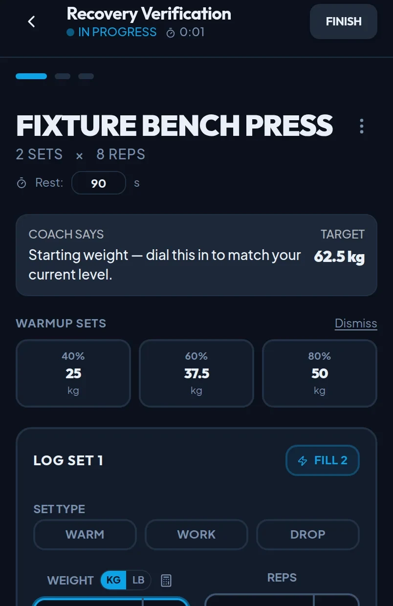 Manaforge sample workout log